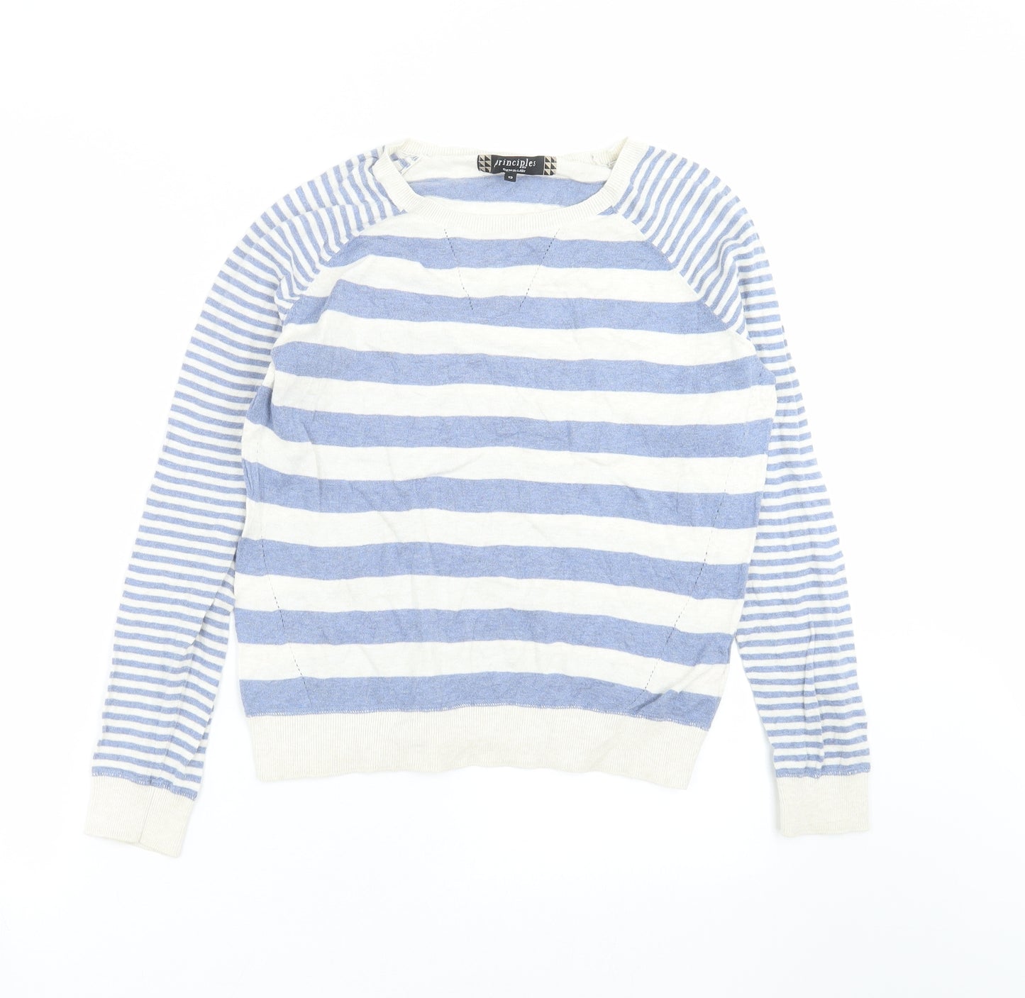 Principles Womens Blue Striped Knit Pullover Jumper Size 12