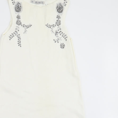 Zara Knit Womens Ivory Floral  Shift  Size S