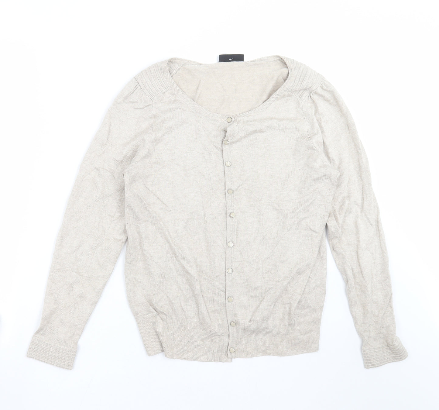 Wallis Womens Beige  Knit Cardigan Jumper Size 14