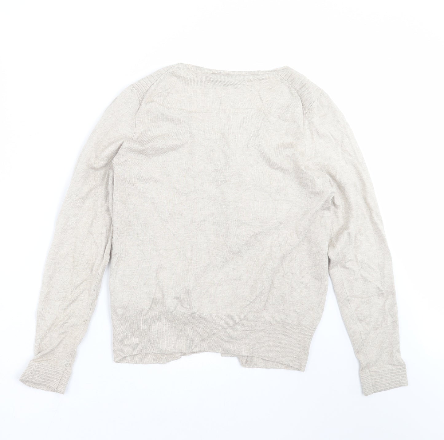 Wallis Womens Beige  Knit Cardigan Jumper Size 14