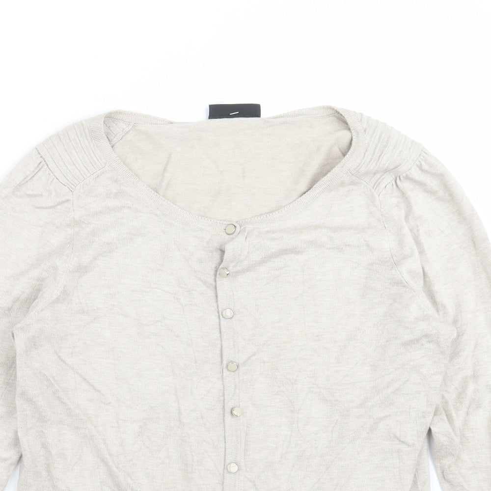 Wallis Womens Beige  Knit Cardigan Jumper Size 14