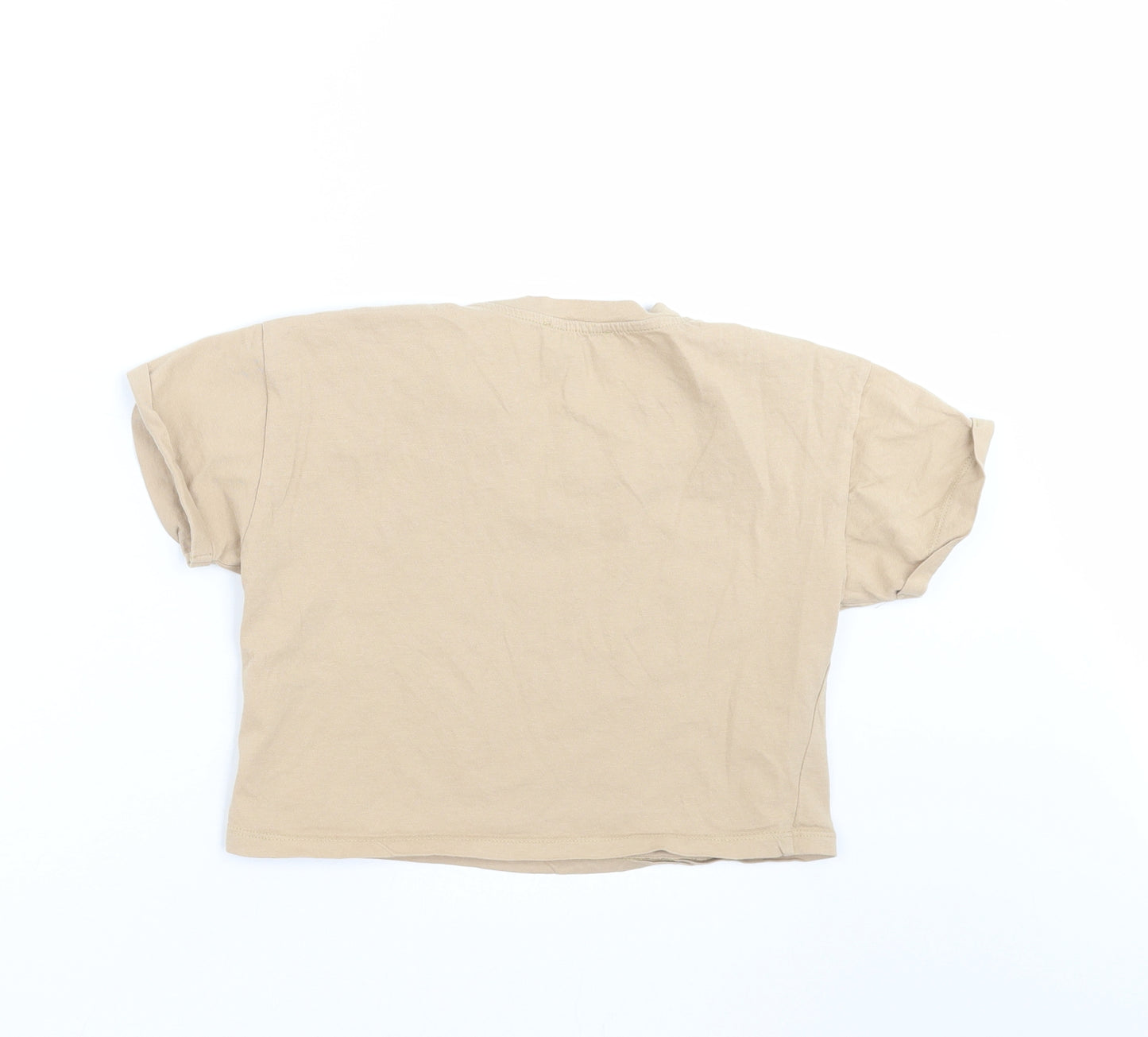New Look Girls Beige   Cropped T-Shirt Size 9 Years  - hearts