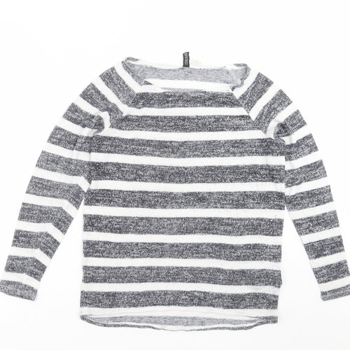 Divided by H&M Womens Blue Striped Knit Pullover Jumper Size XS
