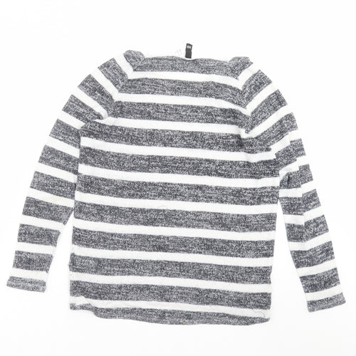 Divided by H&M Womens Blue Striped Knit Pullover Jumper Size XS