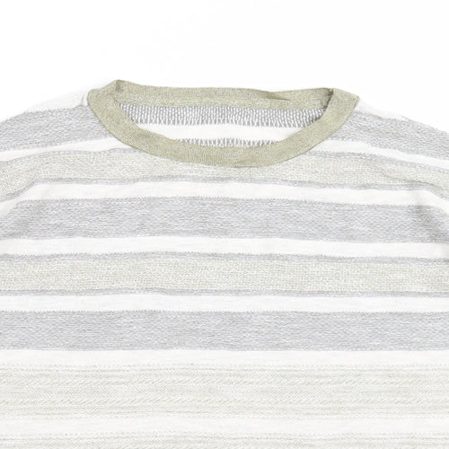 Marks and Spencer Womens Green Striped Knit Pullover Jumper Size 16