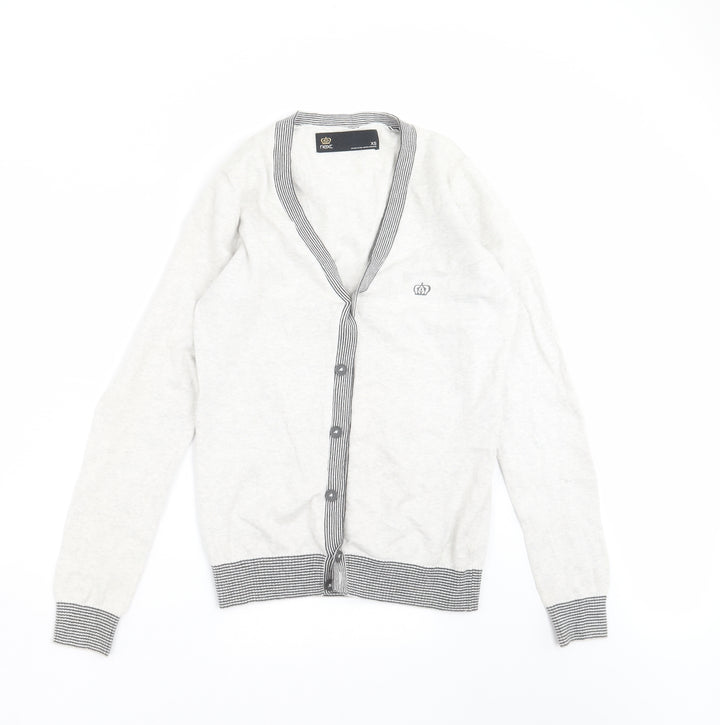 NEXT Mens Grey Knit Cardigan Jumper Size XS