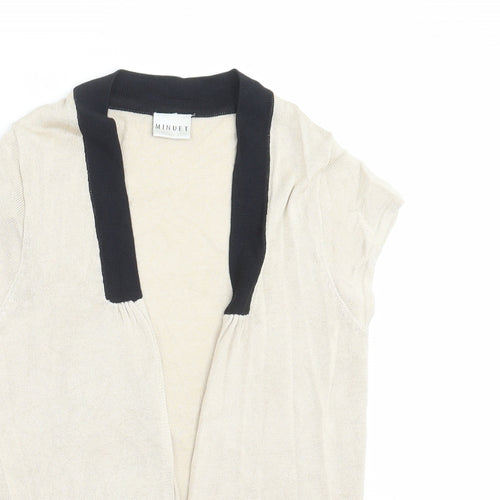 MINUET Womens Beige  Knit Cardigan Jumper Size 12