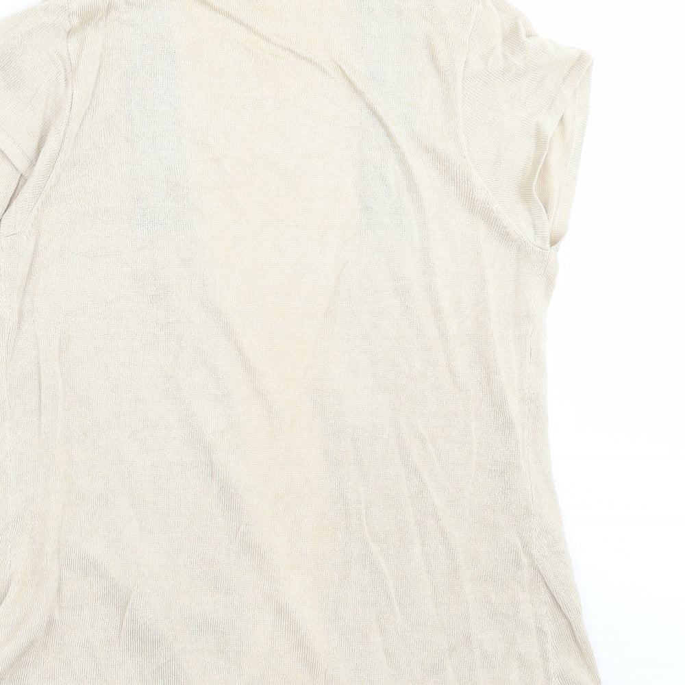 MINUET Womens Beige  Knit Cardigan Jumper Size 12