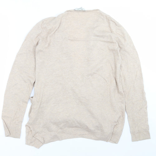 Peacocks Womens Beige  Knit Cardigan Jumper Size 12