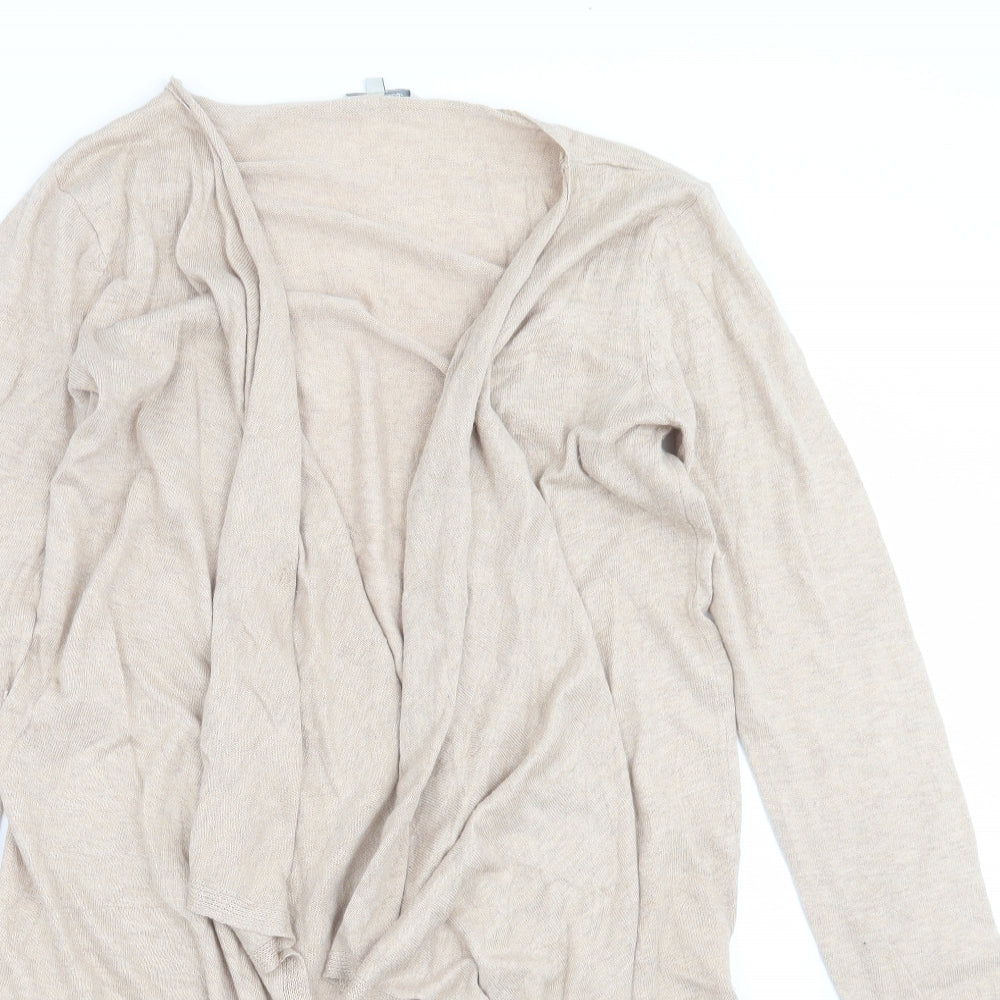 Peacocks Womens Beige  Knit Cardigan Jumper Size 12