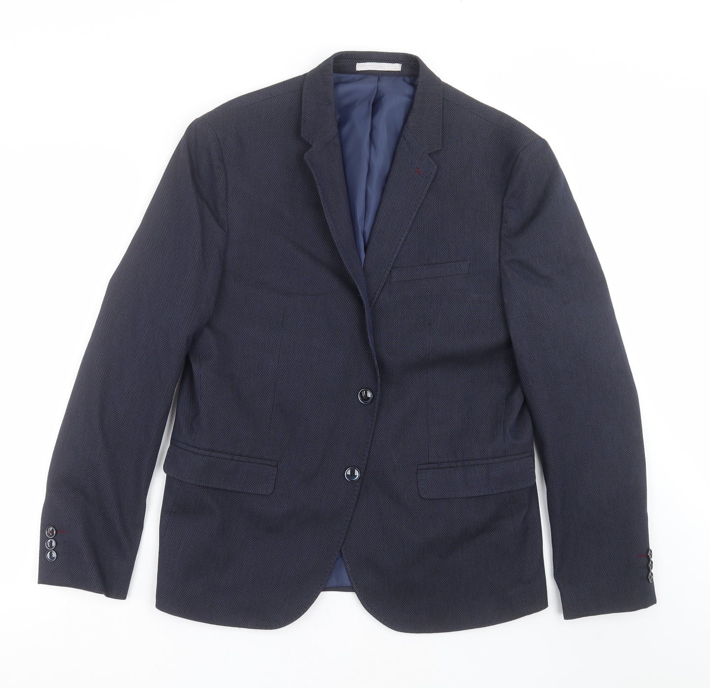 Marks and Spencer Mens Blue Geometric  Jacket Suit Jacket Size 42