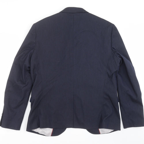 Marks and Spencer Mens Blue Geometric  Jacket Suit Jacket Size 42