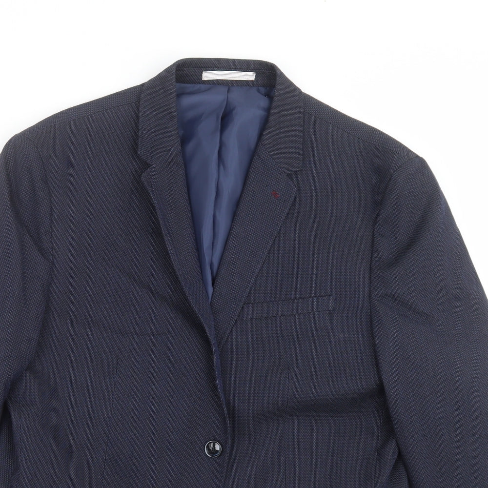 Marks and Spencer Mens Blue Geometric  Jacket Suit Jacket Size 42