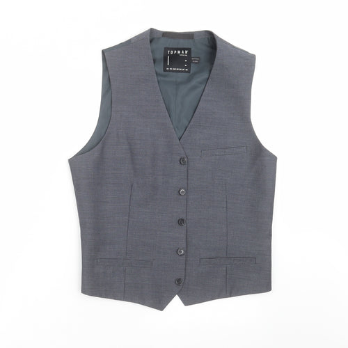 Topman Mens Blue   Jacket Suit Waistcoat Size 40