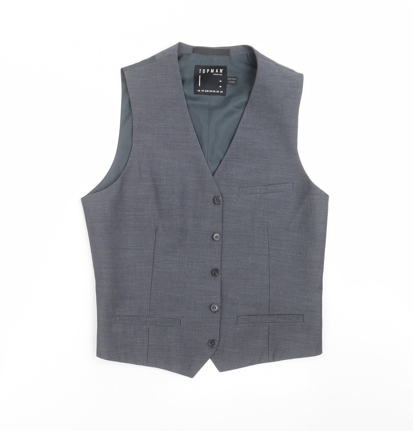 Topman Mens Blue   Jacket Suit Waistcoat Size 40