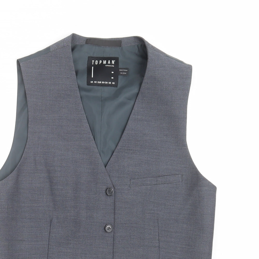 Topman Mens Blue   Jacket Suit Waistcoat Size 40