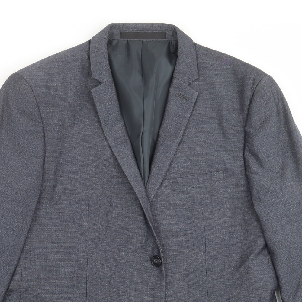 Topman Mens Blue   Jacket Suit Jacket Size 40