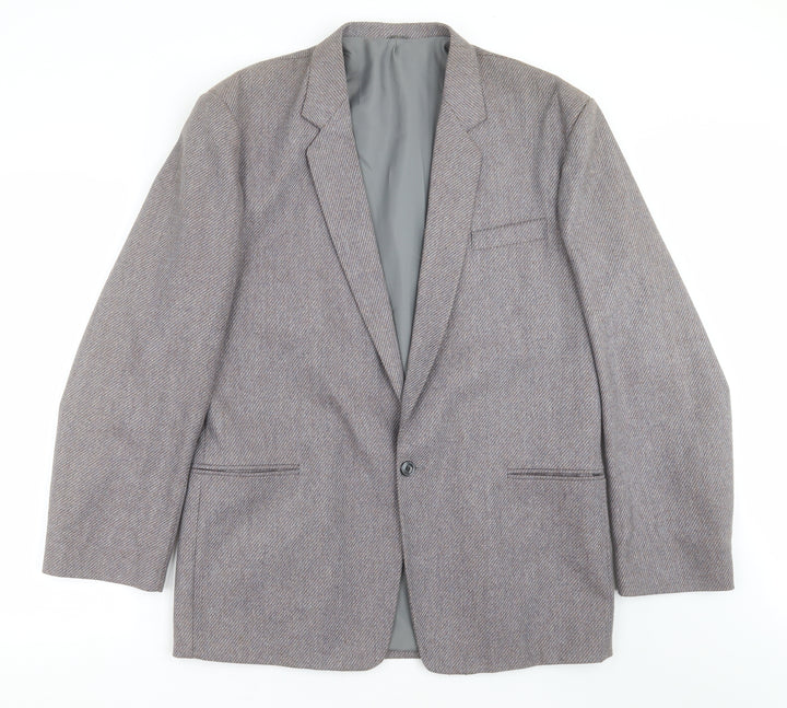 Preworn Mens Purple Striped  Jacket Suit Jacket Size 42