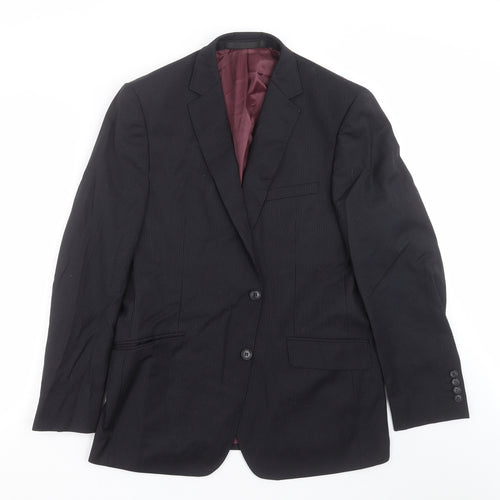 Marks and Spencer Mens Black Striped  Jacket Suit Jacket Size 42