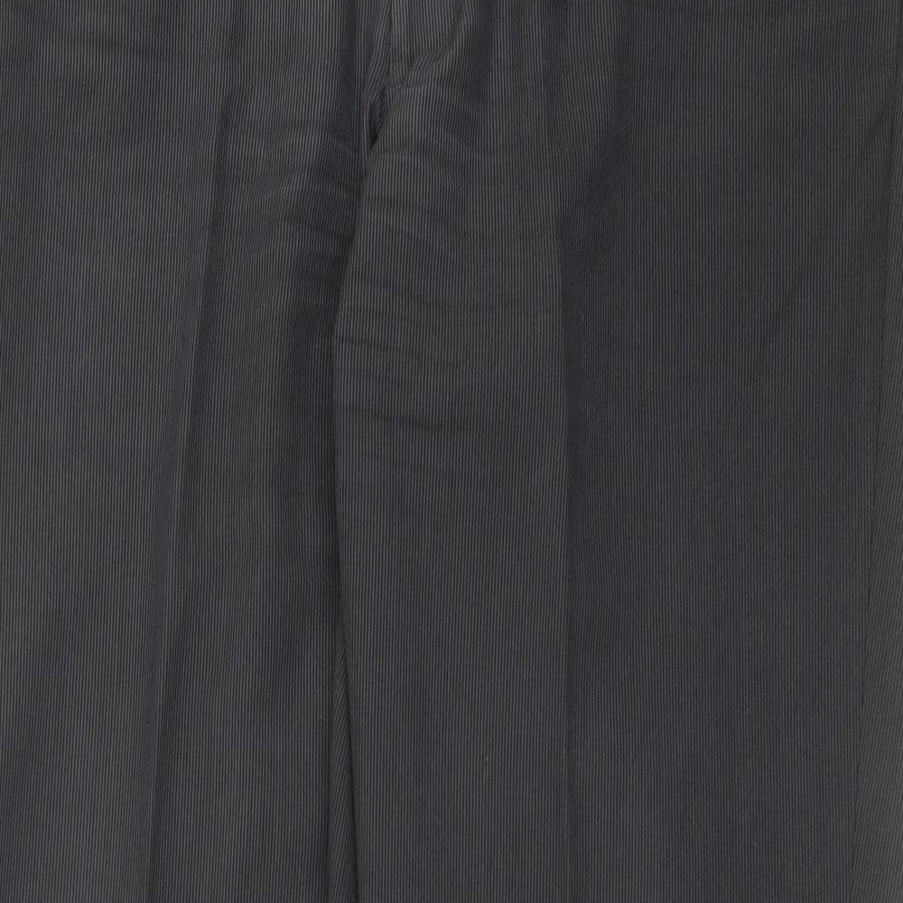 Marks and Spencer Mens Grey Striped  Trousers  Size 36 in L32 in