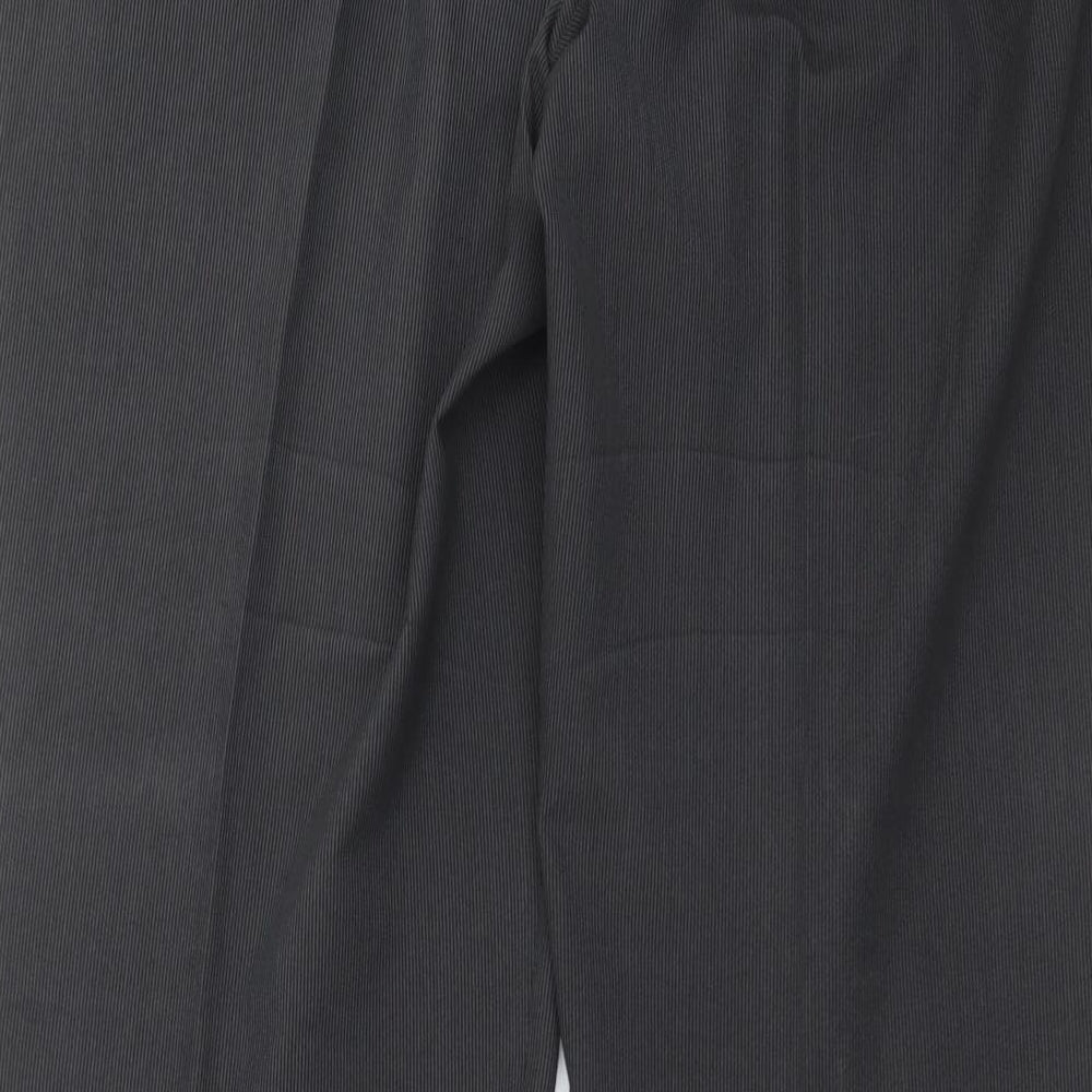 Marks and Spencer Mens Grey Striped  Trousers  Size 36 in L32 in