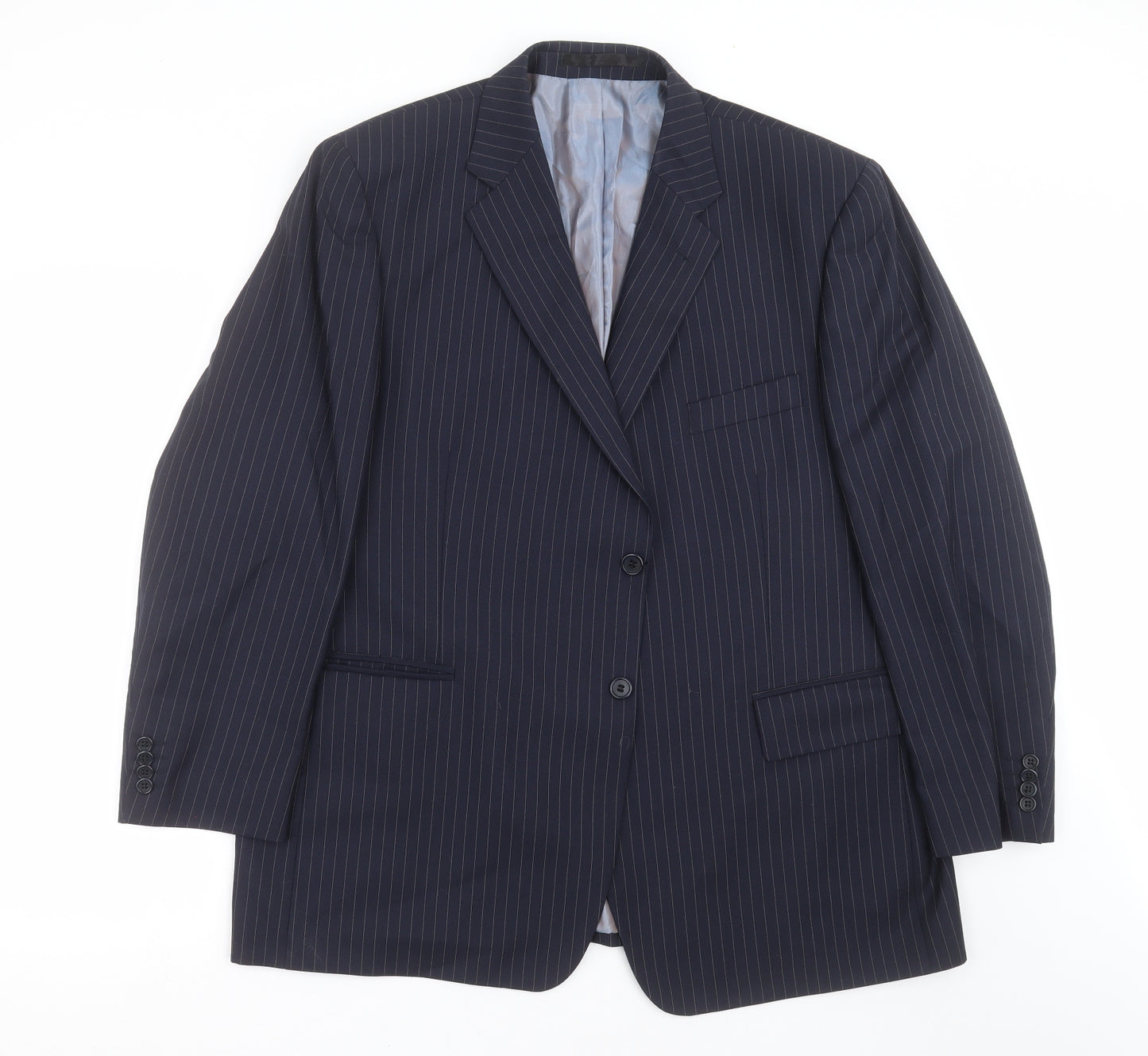 Marks and Spencer Mens Blue Striped  Jacket Suit Jacket Size 46