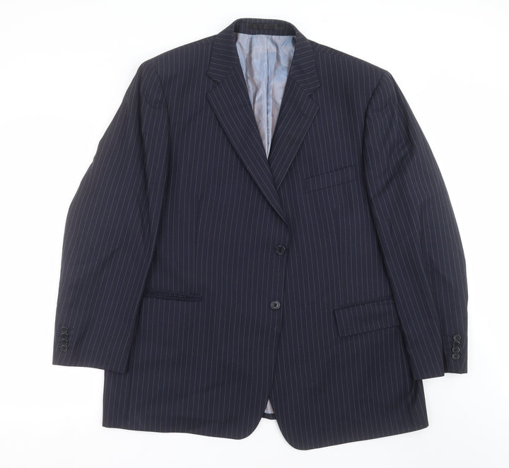 Marks and Spencer Mens Blue Striped  Jacket Suit Jacket Size 46