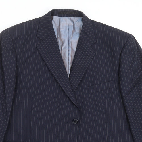 Marks and Spencer Mens Blue Striped  Jacket Suit Jacket Size 46
