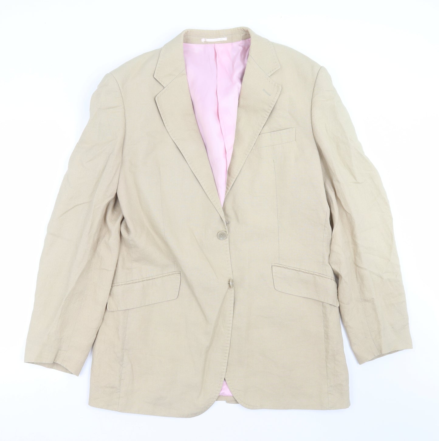 Duffer of St. George Mens Beige   Jacket Suit Jacket Size 42