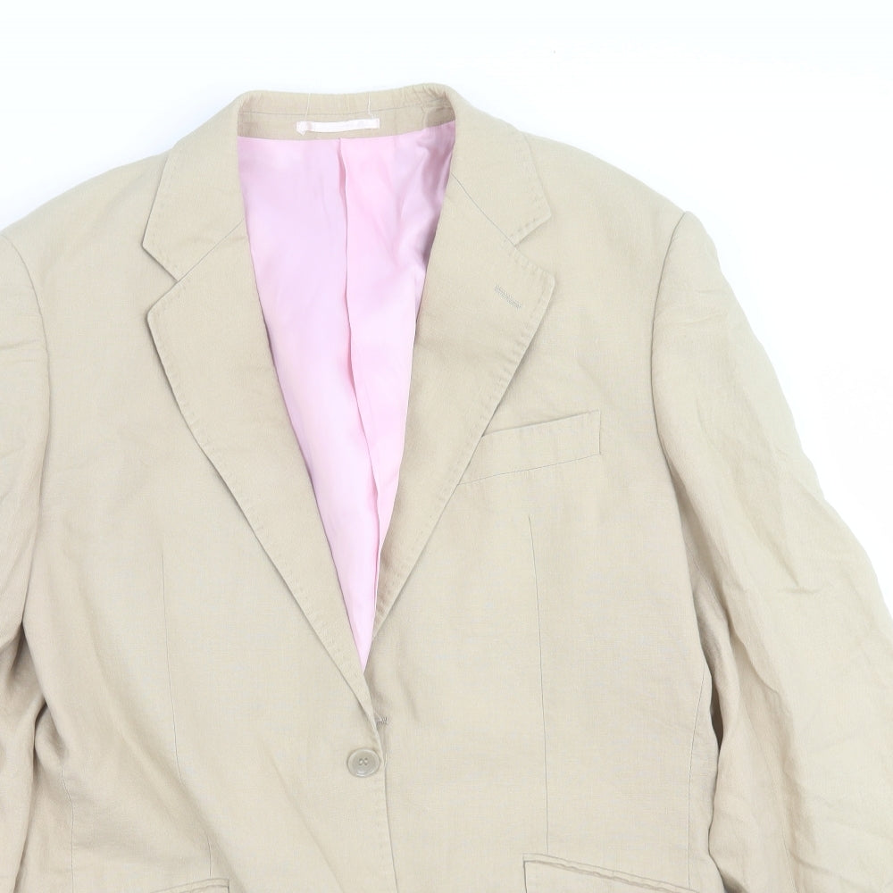 Duffer of St. George Mens Beige   Jacket Suit Jacket Size 42