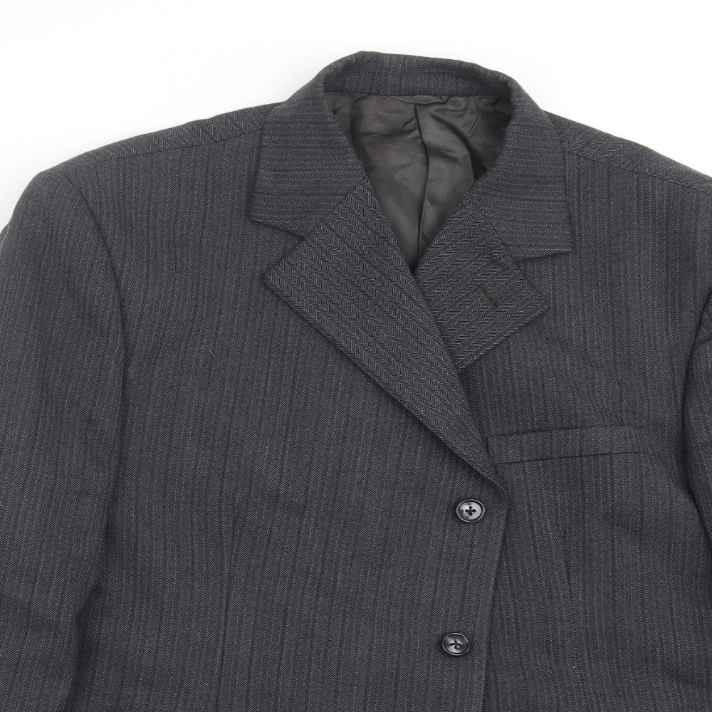 Preworn Mens Blue Herringbone  Jacket Suit Jacket Size 46