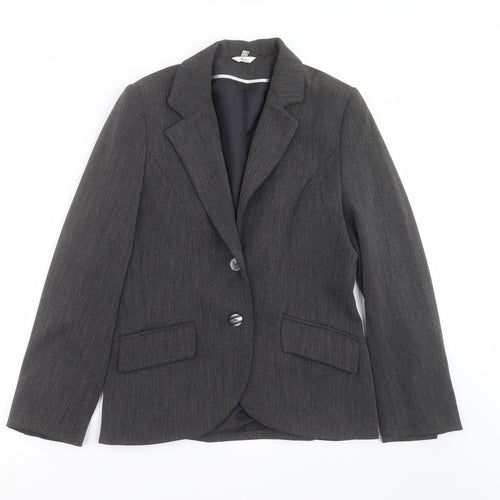 Klass Collection Womens Grey Striped  Jacket Suit Jacket Size 12