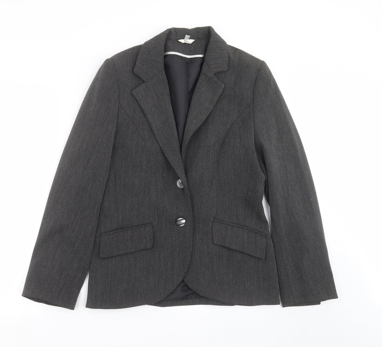 Klass Collection Womens Grey Striped  Jacket Suit Jacket Size 12