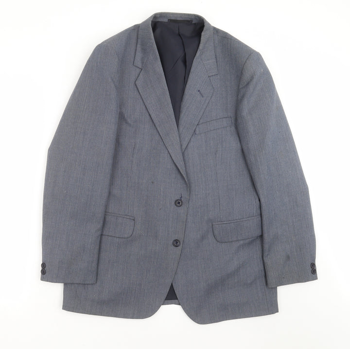 the touch of luxury Mens Blue Striped Jacket Suit Jacket Size 40