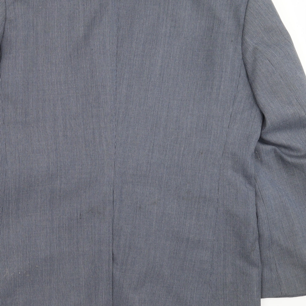 the touch of luxury Mens Blue Striped  Jacket Suit Jacket Size 40