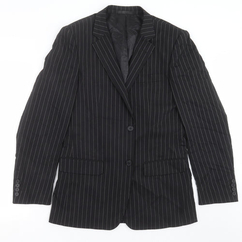 Butler & Webb Mens Black Striped  Jacket Suit Jacket Size 38