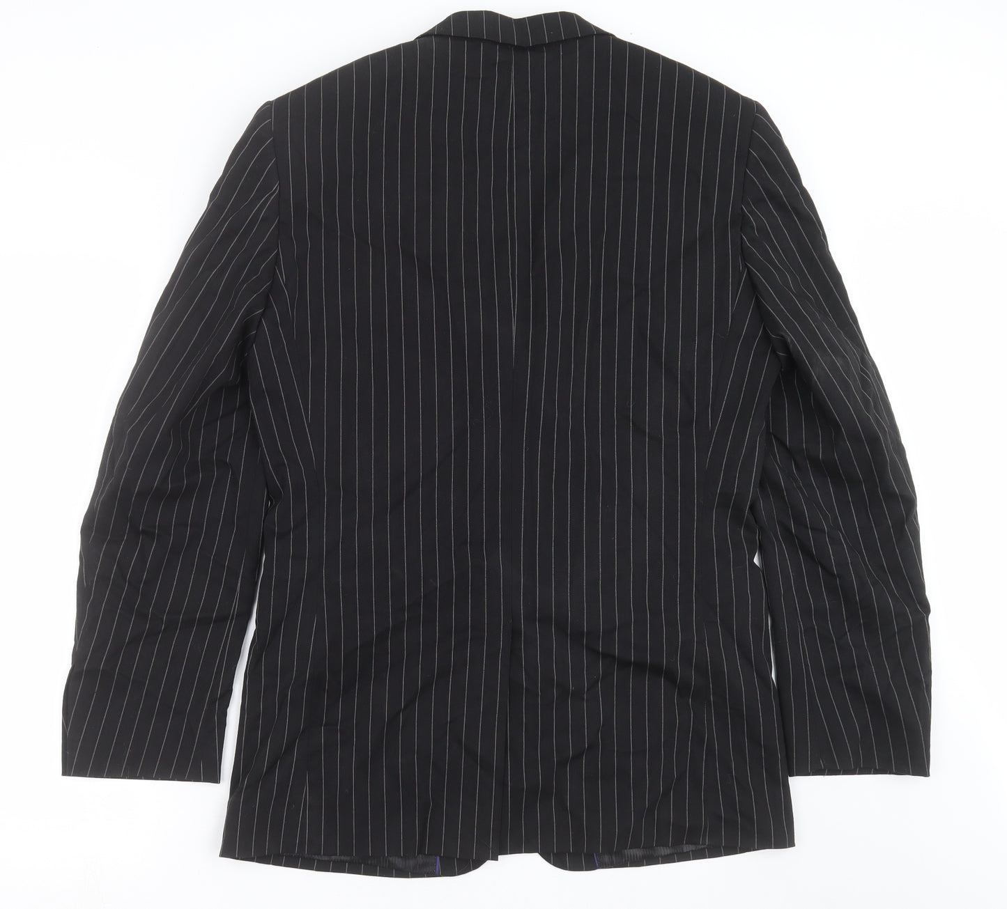 Butler & Webb Mens Black Striped  Jacket Suit Jacket Size 38