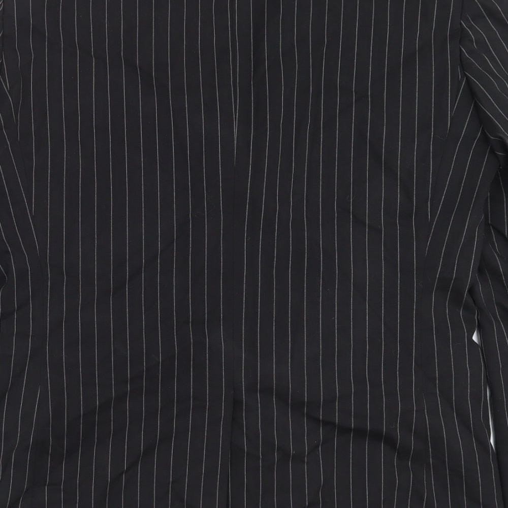 Butler & Webb Mens Black Striped  Jacket Suit Jacket Size 38