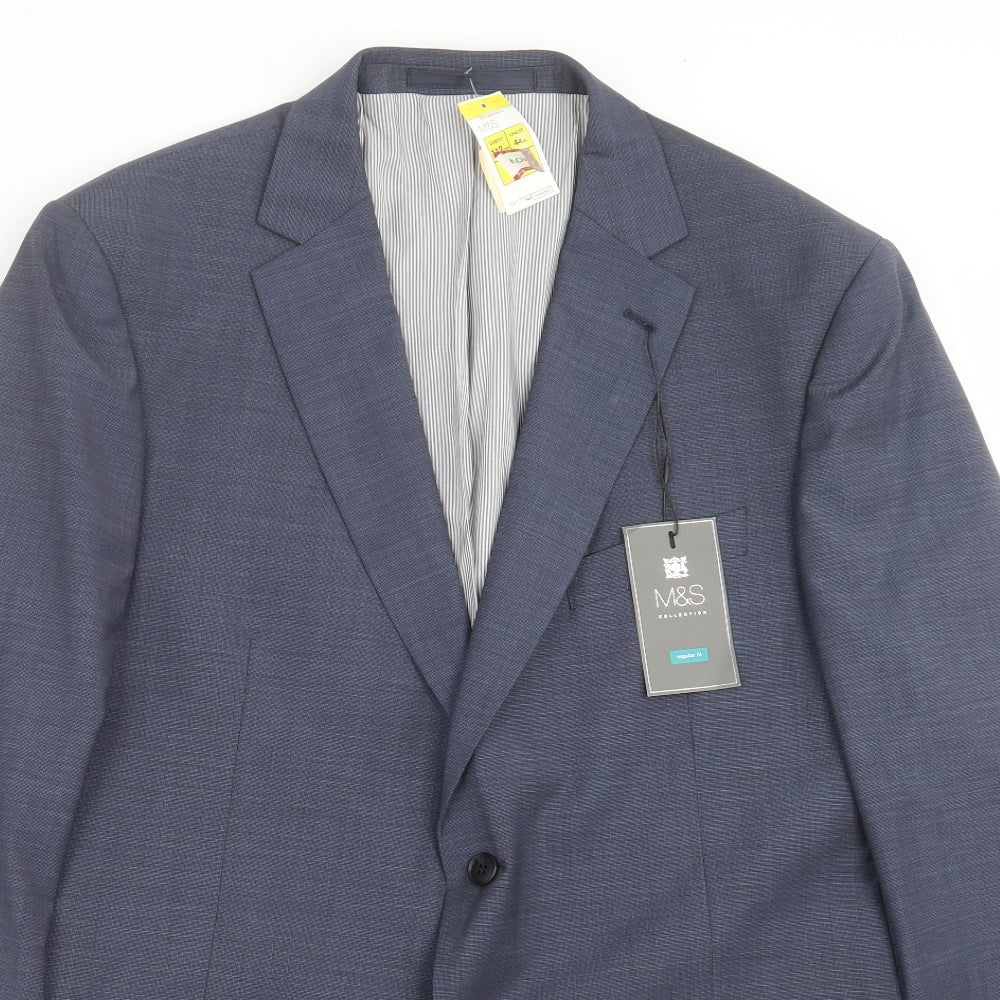 Marks and Spencer Mens Black   Jacket Suit Jacket Size 44  - lightweight