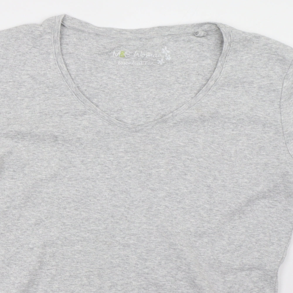Marks and Spencer Womens Grey   Basic T-Shirt Size 14