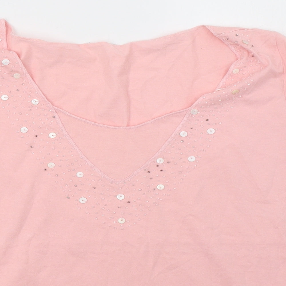 Marks and Spencer Womens Pink   Basic T-Shirt Size 12