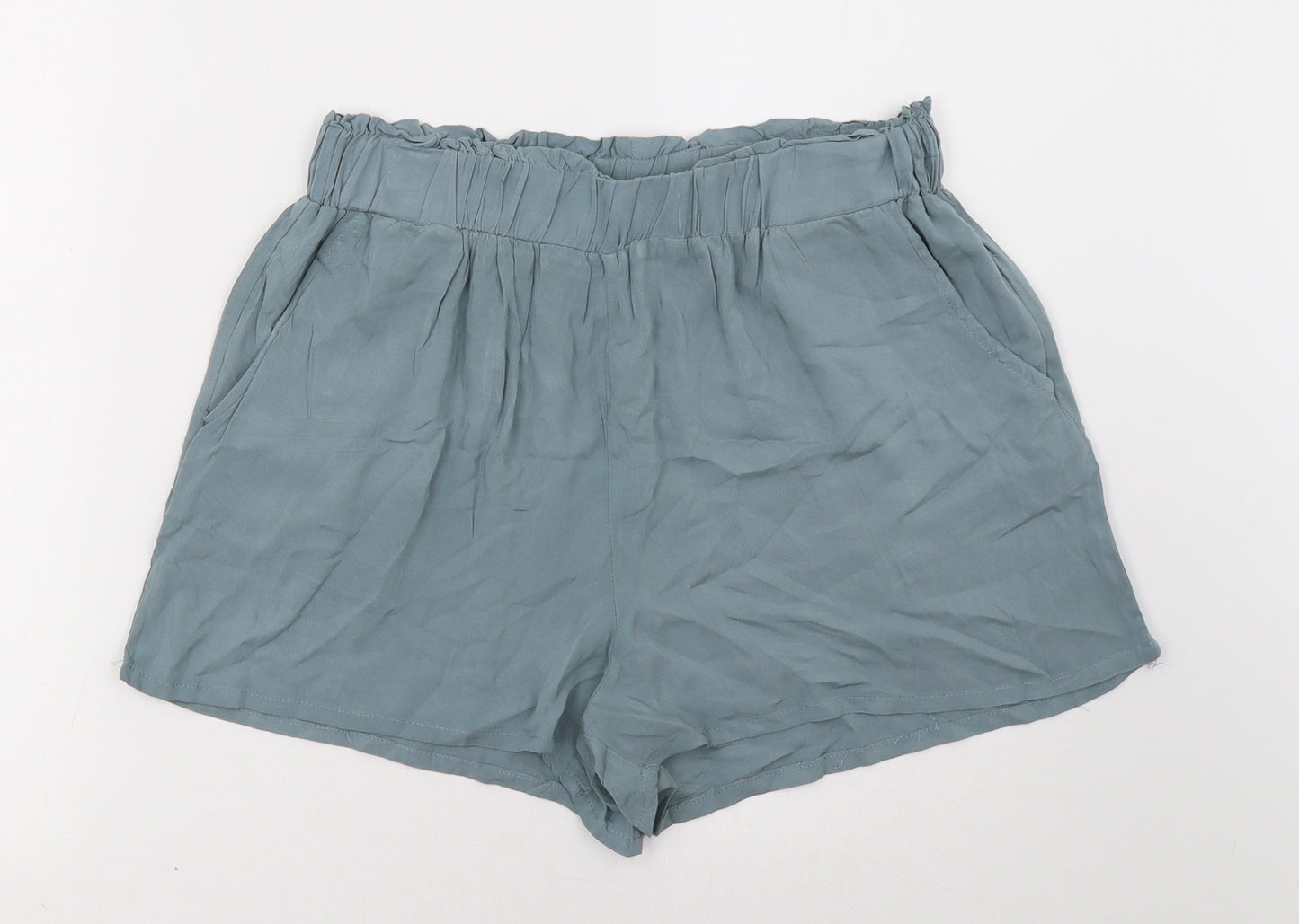 Primark Womens Blue   Paperbag Shorts Size 14