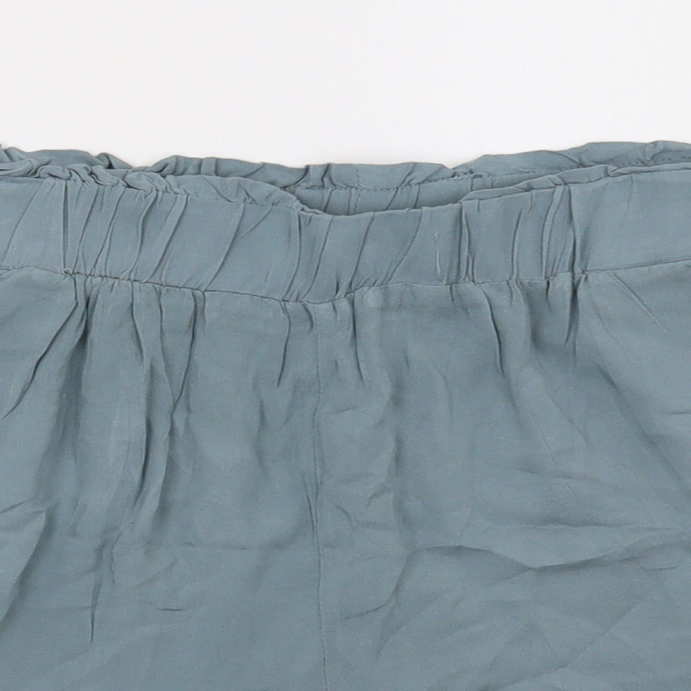Primark Womens Blue   Paperbag Shorts Size 14
