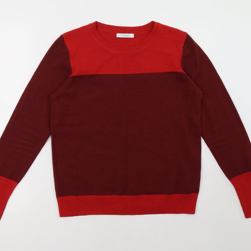 Marks and Spencer Womens Red Striped  Pullover Sweatshirt Size 12