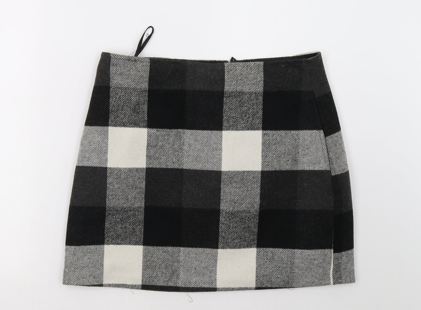 Matalan Womens Grey Check  A-Line Skirt Size 12