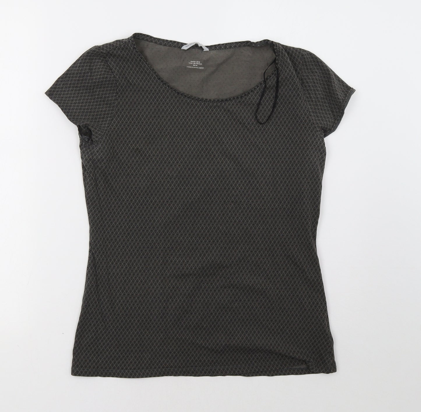 H&M Womens Grey Geometric  Basic T-Shirt Size M