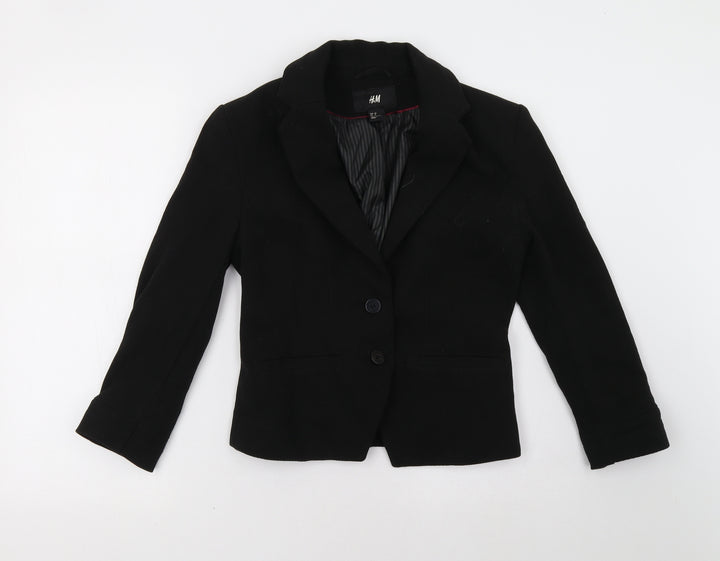 H&M Womens Black Jacket Blazer Size 8