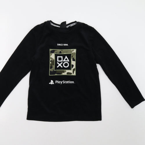 Primark Boys Black  Rayon  Pyjama Top Size 9-10 Years  - playstation