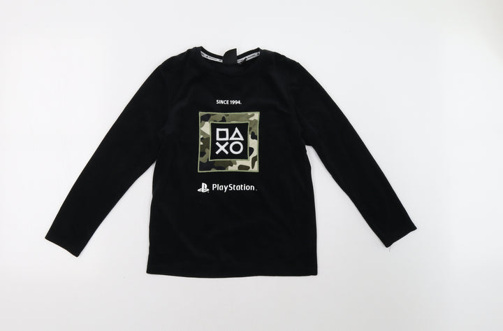 Primark Boys Black  Rayon  Pyjama Top Size 9-10 Years  - playstation