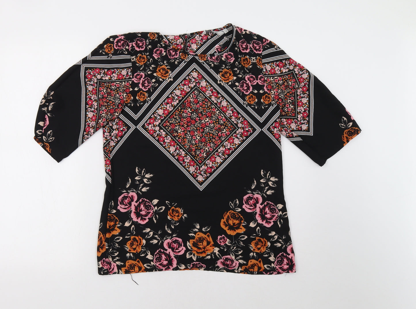 Peacocks Womens Pink Floral  Basic Blouse Size 8